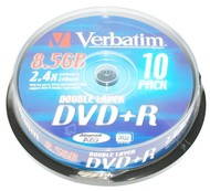 DVD+R Dual Layer médium Verbatim 8.5GB 2.4x speed, balení 10ks cakebox - -