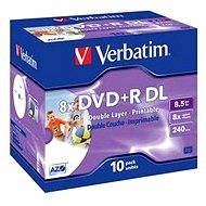 Verbatim DVD + R 8x, Dual Layer Printable 10ks v krabičke - Médium