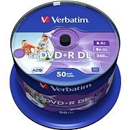 Verbatim DVD + R 8x, Dual Layer Printable, 50 db CakeBox - Média