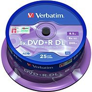 VERBATIM DVD + R 8.5GB 8x DoubleLayer MATT SILVER spindle 25pck - Media