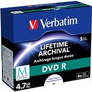 VERBATIM M-DISC DVD R 4X 4.7GB INKJET PRINTABLE - 5 Stück - Medien