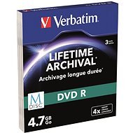 VERBATIM M-DISC DVD-R 4X 4.7GB MATT SILVER SLIM 3pcs/Case - Media