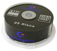 DVD-R médium COMMODORE 4.7GB, 4x speed, balení 25 kusů cakebox - 