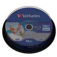 Verbatim BD-R 25GB LTH Printable 2x, 10ks cakebox - Média