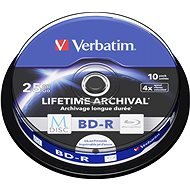 VERBATIM M-DISC BD-R SL 25GB 4x INKJET PRINTABLE spindle 10pck - Media