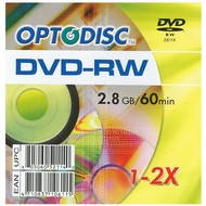 DVD-RW 8cm médium OPTODISC oboustranné, 2.8GB/ 60minut, balení v krabičce - -