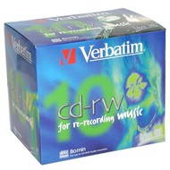 CD-RW přepisovací médium Verbatim Audio 1x 80m/700MB balení 10 kusů v krabičce - -
