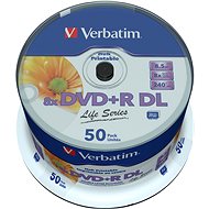 VERBATIM DVD+R DL 8.5GB, 8x, Printable, Spindle of 50 - Media