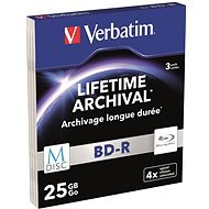 VERBATIM M-DISC BD-R SL 25GB, 4x Slim Case 3 pcs - Media
