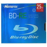 BD-RE Blu-ray přepisovací médium MEMOREX 25GB, 1-2x speed, balení v krabičce - -