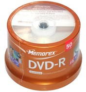 DVD-R médium MEMOREX 4.7GB 16x speed, balení 50 kusů cakebox - -