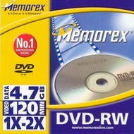 DVD-RW médium MEMOREX 4.7GB 2x speed, balení v krabičce - -