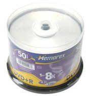 DVD+R médium MEMOREX 4.7GB 8x speed, balení 50 kusů cakebox - -