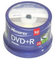 DVD+R médium MEMOREX 4.7GB 16x speed, balení 50 kusů cakebox - -