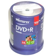 DVD+R médium MEMOREX 4.7GB 16x speed, balení 100 kusů cakebox - -