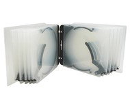 CD-R Kick-Out pořadač na 10 CD/DVD SLIM - čirý (transparent), černý klip - -