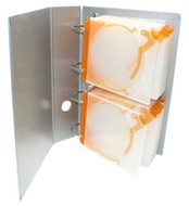CD-R Kick-Out pořadač na 20 CD/DVD SLIM - čirý (transparent), oranžový klip - -