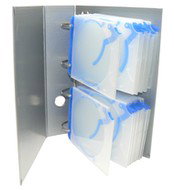 CD-R Kick-Out pořadač na 20 CD/DVD SLIM - čirý (transparent), modrý klip - -