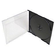 vékony doboz 1db - fekete, 5mm, 10-es csomag - CD/DVD tok