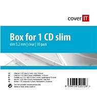 Krabička slim na 1 ks - číra (transparent), 5,2 mm, 10 pack - Obal na CD/DVD