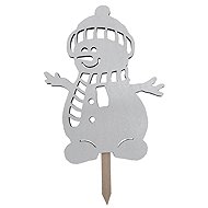 GOBA Christmas decoration - wooden snowman, white, 71 cm - Christmas Decoration
