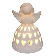 GOBA Christmas decoration - porcelain LED angel white, 8 cm - Christmas Decoration