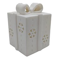 GOBA Vánoční dekorace - porcelánový LED dárek, 12 cm - Christmas Decoration