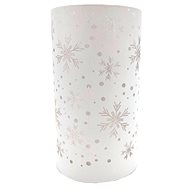 GOBA Christmas candle holder - glass, white flakes 16 cm - Christmas Candlestick