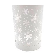 GOBA Christmas candle holder - glass, white flakes 12,5 cm - Christmas Candlestick