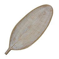 GOBA Decorative plate - wooden leaf, gold 60cm - Plate