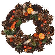 GOBA Autumn wreath of pine cones and pumpkins 30 cm - Wreath