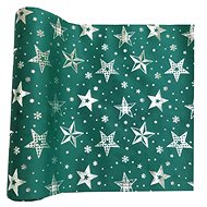 Goba Velvet runner with stars, green 28 cm × 3 m - Runner