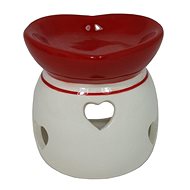 Aroma lamp ceramic red and white Heart - Aroma Lamp