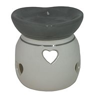 Aroma lamp ceramic grey and white Heart - Aroma Lamp