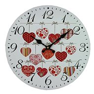 Goba Clock Red Hearts - Wall Clock