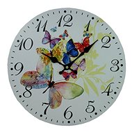 Goba Clock Painted Butterflies - Wall Clock