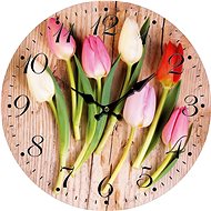 Goba hodiny Barevné tulipány - Wall Clock