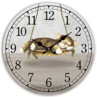 Goba hodiny Kotě na houpačce - Wall Clock