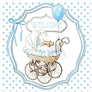 Stroller blue - Paper Napkins