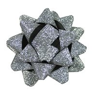 Rosetka Glitter 5 cm stříbrná 5 ks - Gift Bow