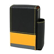 Goba Black-yellow leather cigarette case - Case for Personal Items