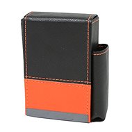 Goba Case for a cigarette pack leather black-orange - Case for Personal Items