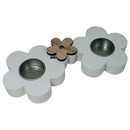 GOBA flowers wooden white - Candlestick