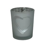 GOBA heart glass silver small - Candlestick