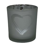 GOBA glass heart silver large - Candlestick