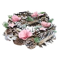 GOBA Christmas wreath - with pine cones pink, 30 cm - Wreath