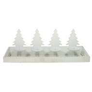 Goba Adventní svícen stromek bílý - Christmas Candlestick