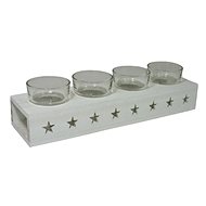 Goba Advent candle holder stars white - Christmas Candlestick
