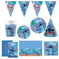 GODAN Stitch and Angel Children's Birthday Set, for 12 people, 78 pieces - Party Accessories