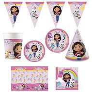 GODAN Children's Birthday Set Gabby's Dollhouse, 12 people, 66 pieces - Party Accessories